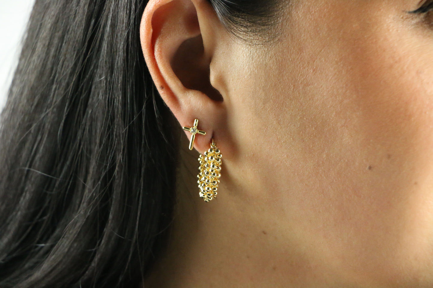 Sofia Beaded Cluster Hoops