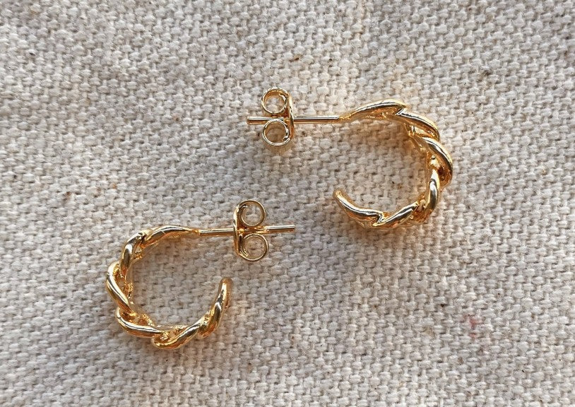 Petite Cuban C-Hoop Earrings