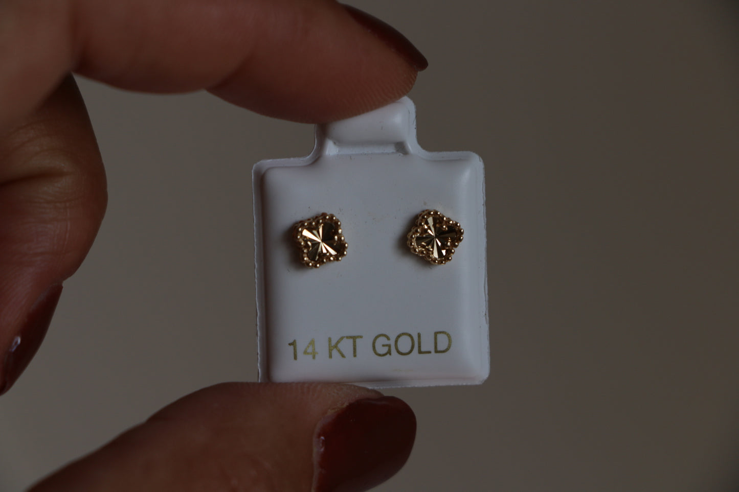 14K Clover Leaf Studs