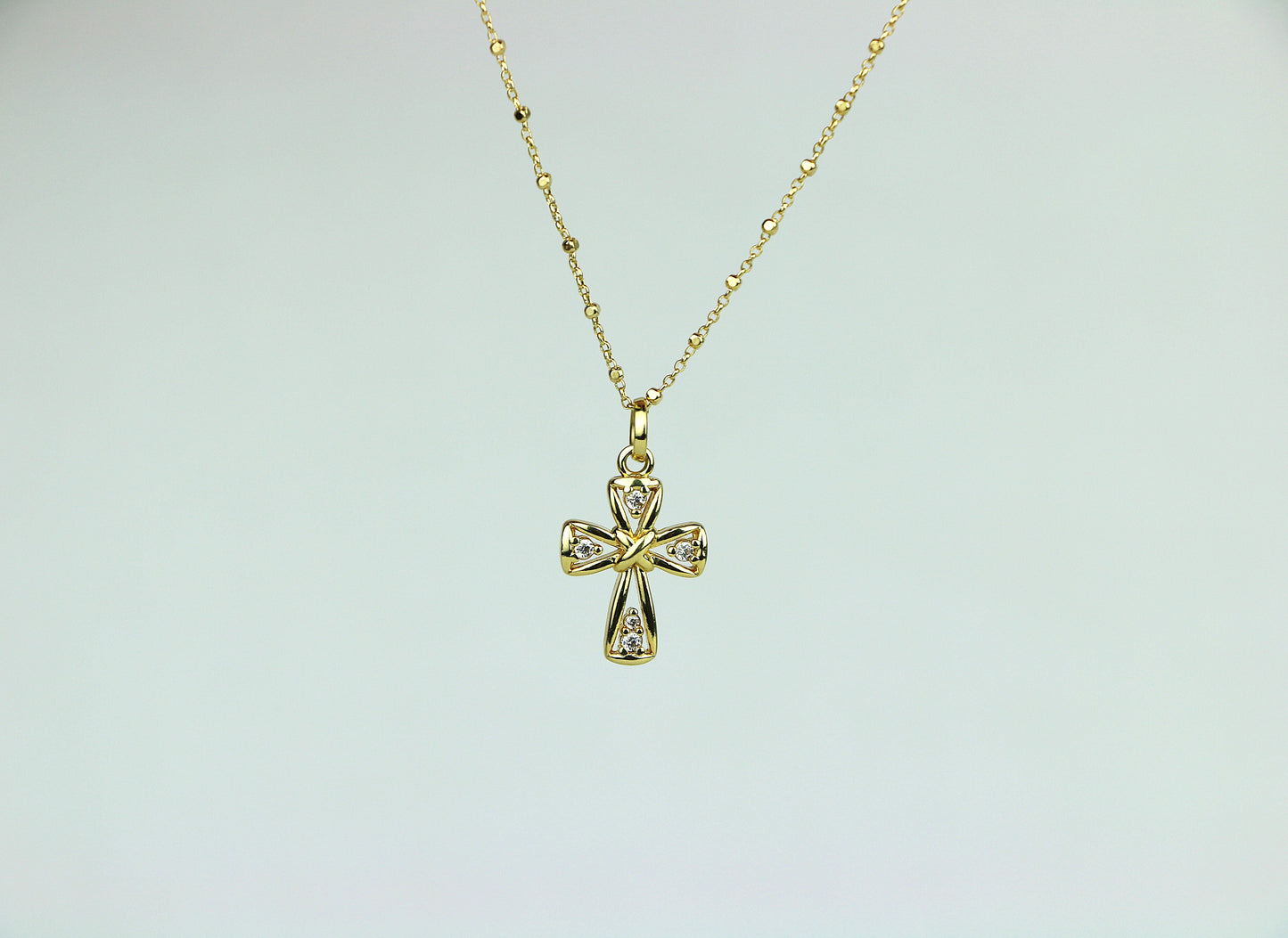 Holy Cross with Zirconia Necklace
